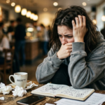 Person experiencing signs of anxiety and emotional stress